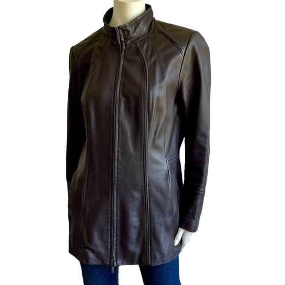 Vintage Danier Brown Leather Blazer Trench Jacket Buttery Soft - Picture 4 of 14